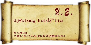 Ujfalusy Eulália névjegykártya